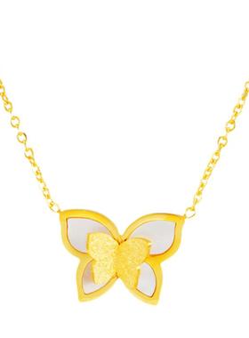 锁骨链蝴蝶项链钛金玫瑰金