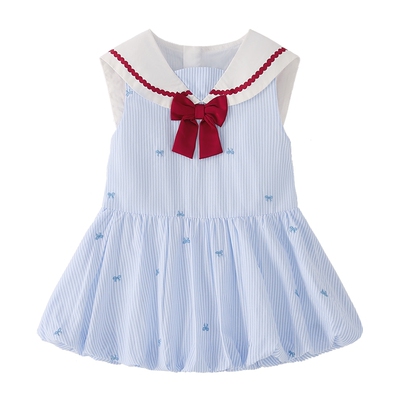 Jellybaby女童连衣裙纯棉夏季公主裙新款儿童学院风女宝夏装裙子