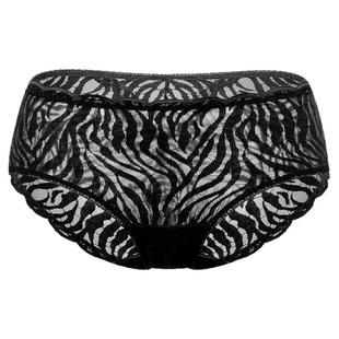 【性感斑纹】遐全蕾丝中腰平角裤纯棉裆速干不夹臀内裤女夏无痕