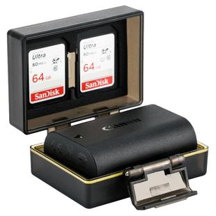 JJC 适用佳能尼康富士索尼理光微单反相机电池盒DB110 LP-E6 E17 NP-FW50 W126S FZ100 EL15收纳SD卡TF保护盒
