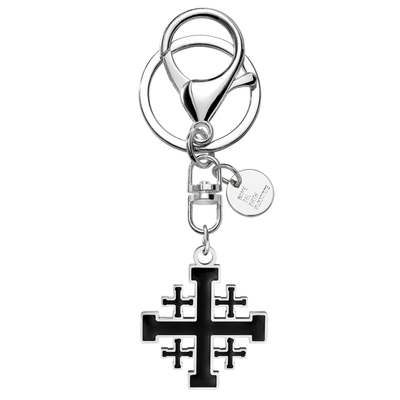 耶路撒冷十字架钛钢吊坠钥匙扣潮