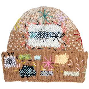 ENCOMPASS Remake 废土风复古摇滚Y2K破坏手工缝制撞色男女毛线帽