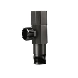 潜水艇枪灰拉丝全铜三角阀冷热水器水龙头马桶水阀开关加长八字阀