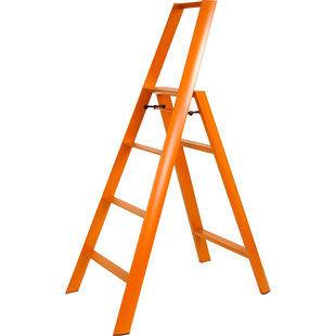 日本铝合金梯子家用扶手折叠梯人字梯凳子彩色烤漆四步ML-4