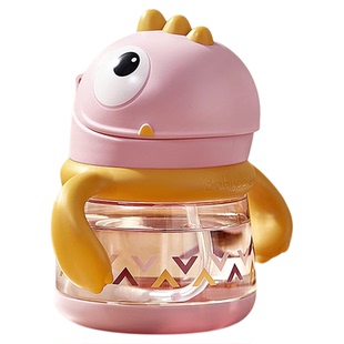 babycare恐龙学饮杯霸王龙托比儿童ppsu大容量便携300ml吸管水杯