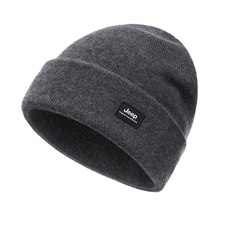 jeep吉普帽子男士冬季防风防寒针织帽女户外骑行加厚保暖羊毛帽冬