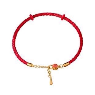 ROGO/月光周家大福黄金色龙虾扣细手绳diy转运珠不锈钢丝扭制手链