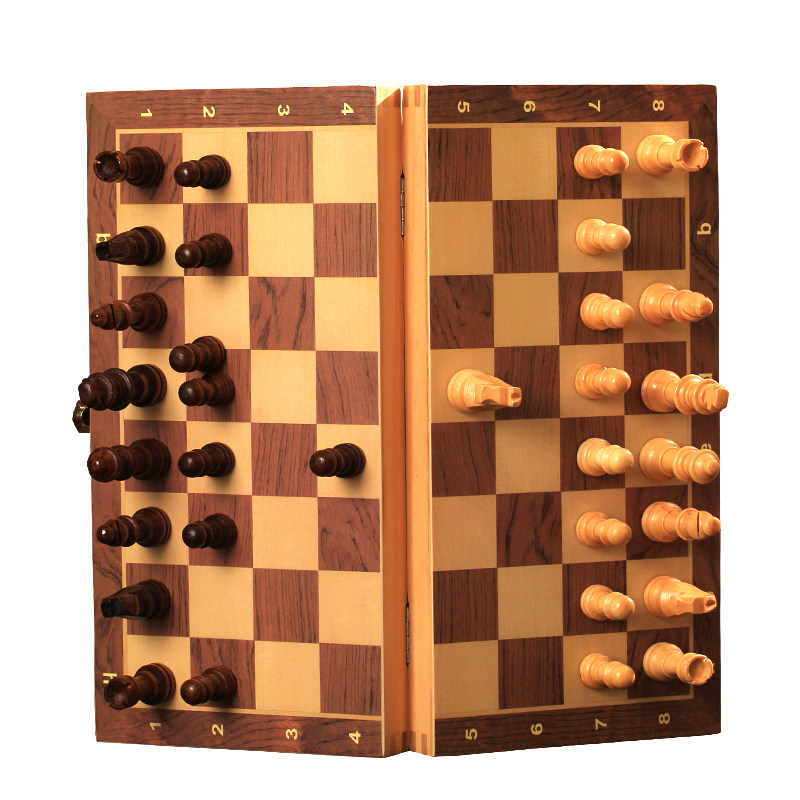 凡洋实木带磁性国际象棋折叠便携