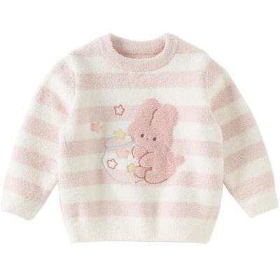 戴维贝拉女童半边绒毛衣套头衫