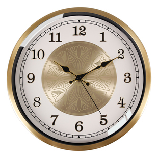 TQJ轻奢静音黄铜挂钟客厅卧室家用时尚时钟挂墙简约电波石英钟表