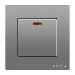 国际电工20A大功率热水器电流开关带指示灯 零火双断86型空调面板