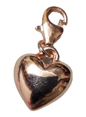 立体玫瑰金色爱心吊坠龙虾扣挂坠吊饰个性时尚配饰轻奢小众首饰品