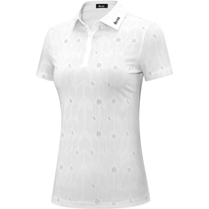 MO EYES魔眼高尔夫短袖女网球服印花T恤夏季柔软上衣高弹运动服装