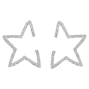 良辰美景好时光同款耳环五角星日韩气质耳钉满钻圆脸适合耳饰