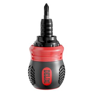 德力西棘轮螺丝刀家用伸缩十字一字两用小螺丝批套装多功能伸缩