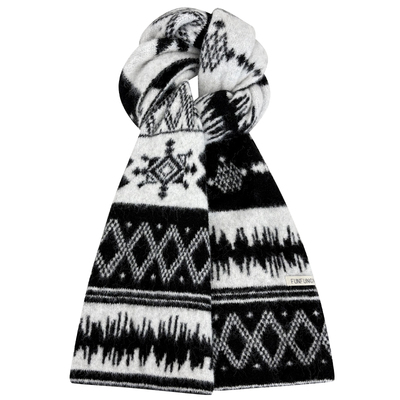 复古费尔岛风提花针织围巾