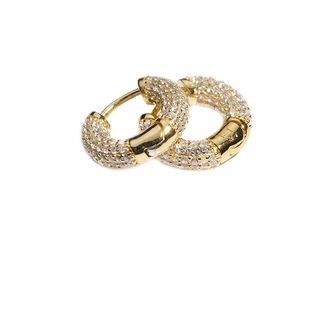 WBJ定制珠宝birdman耳环满镶嵌耳环S925银镀金银饰 饰品