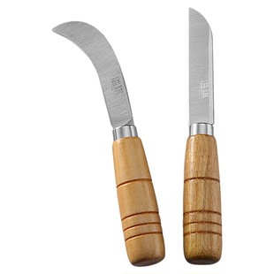 不锈钢水果刀菠萝木柄厨房刀具果皮小刀香蕉小弯刀削皮瓜果割菜刀