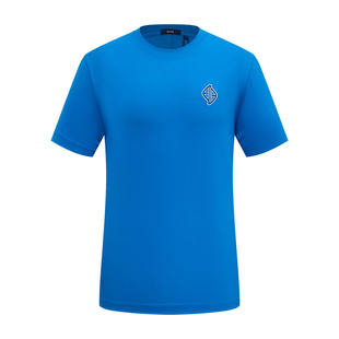 堡尼春夏新品男士圆领棉混纺短袖T恤净色休闲体恤衫LR468E51H