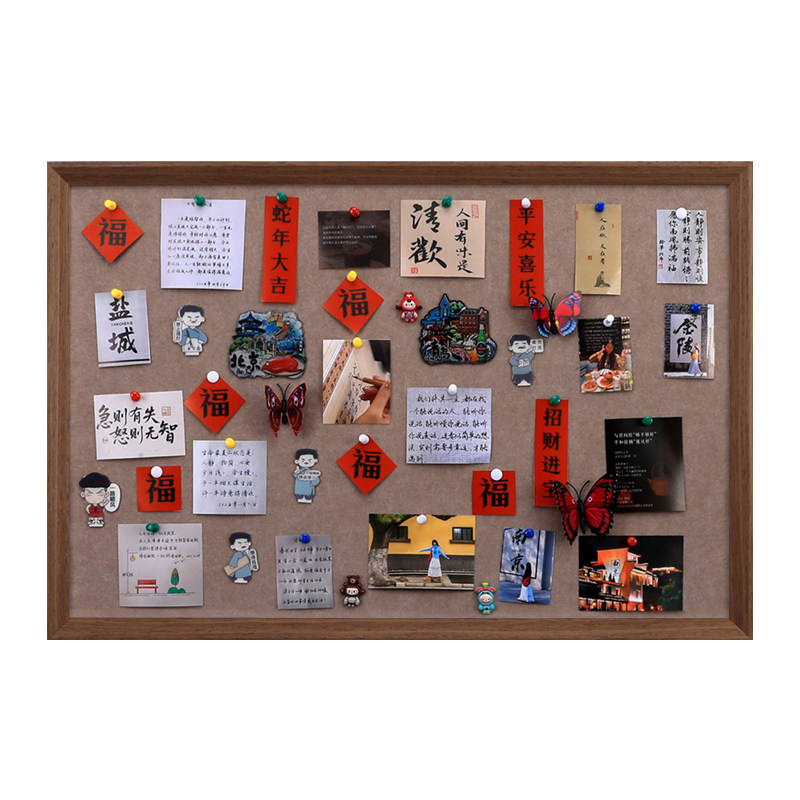 实木毛毡板相框diy相片挂墙软木板背景墙展示照片墙创意画框定制
