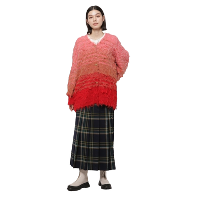 niko and ...毛针织衫女24冬季渐变毛茸茸混纺开衫毛衣995721