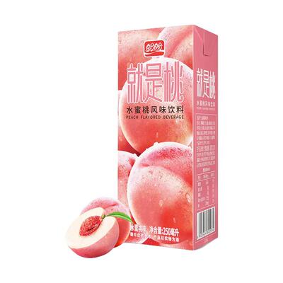 盼盼水蜜桃果汁整箱风味饮料解渴清凉桃汁解馋降温果味饮品纸盒装