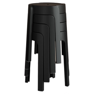 风车餐凳塑料凳子家用加厚可叠放圆凳结实耐用高板凳客人备用椅子