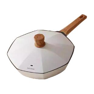 卡特马克八角锅不粘锅家用炒菜锅麦饭石色煎炒锅煤气灶电磁炉专用