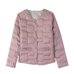 雅鹿羽绒内胆女2025新款冬季轻薄保暖V领短款小个子白鸭绒外套