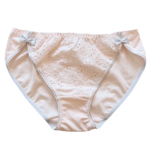 N624女士低腰纯棉中式风花朵刺绣短裤蝴蝶结甜美女生内裤M/L/XL