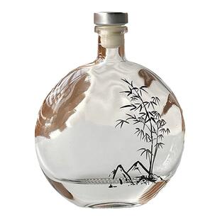 创意国潮竹子冷萃玻璃密封瓶带盖冷泡茶冰茶壶茶杯套装甜果酒瓶子