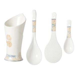 双枪筷子收纳盒家用高档新款汤勺饭勺沥水置物架国风陶瓷筷笼