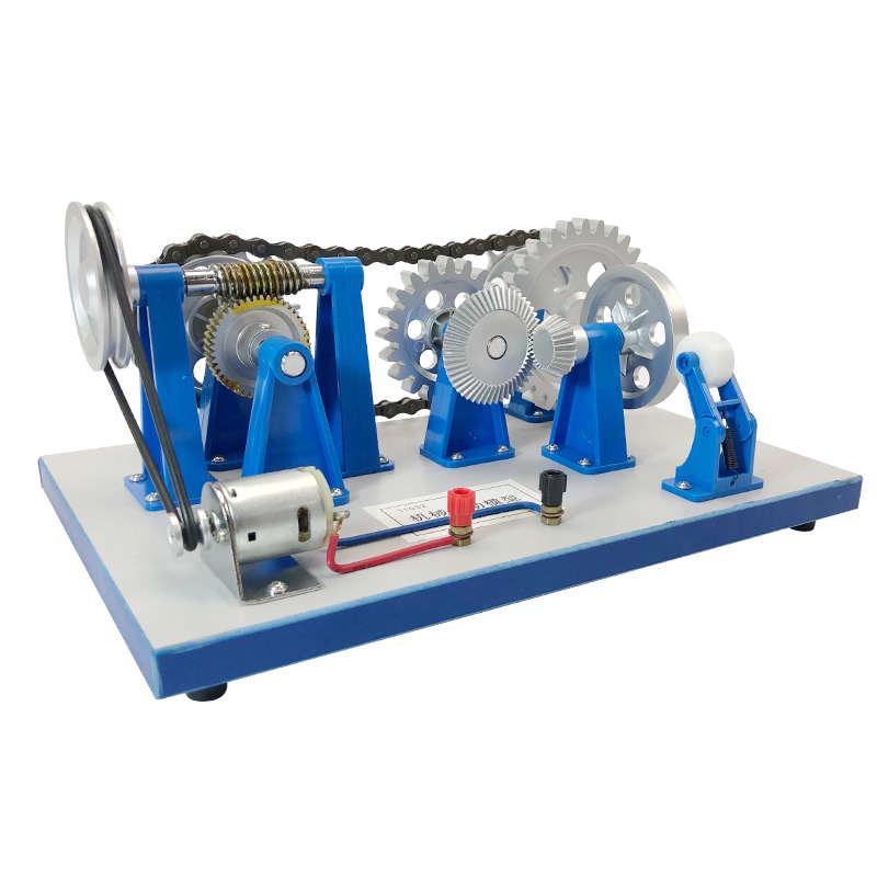 垂鱼新款高中物理实验器材机械传动模型电动手动式皮带链条齿轮转