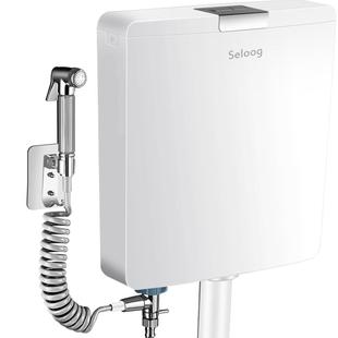 水箱家用卫生间蹲便器马桶加厚蹲坑挂墙式厕所冲水箱大容量带喷枪