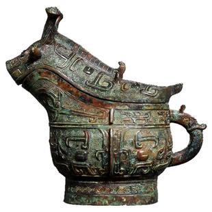 兽觥仿古青铜器折觥盛酒器纯铜复古工艺品装饰特色礼品办公摆件