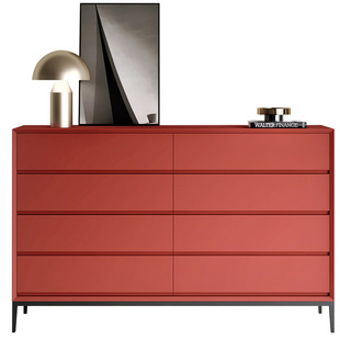 烤漆八斗柜意式极简轻奢整装实木北欧现代卧室床尾收纳抽屉柜子