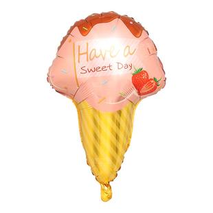 儿童生日派对装饰甜筒冰淇淋铝膜气球宝宝周岁满月百天布置气球