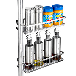 厨房佐料置物架304不锈钢管道遮挡调料架管道放调味品收纳架