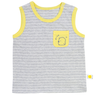 断码清仓黄色小鸭儿童背心纯棉1-3岁夏男童无袖上衣条纹a类宝宝服