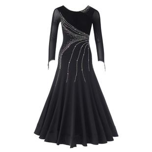 朵俏摩登舞连衣裙女新款交谊舞比赛大摆裙华尔兹舞裙高端国标舞服