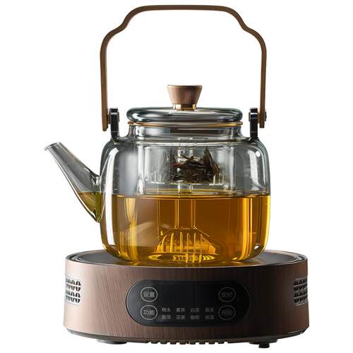 捷安玺玻璃煮茶壶高硼硅提梁烧水壶泡茶家用耐高温电陶炉围炉煮茶