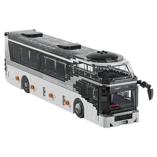 砖悦双层旅游巴士城市公交车大巴汽车模型玩具拼装积木男孩子礼物