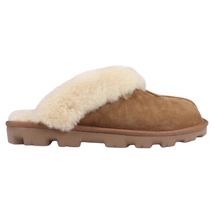 美国代购现货羊皮毛一体包头毛毛半拖女鞋家居拖鞋外穿千颂伊同款