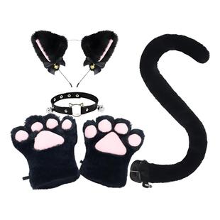 可爱儿童猫爪手套猫咪耳朵发箍尾巴cosplay配饰兽尾腰饰漫展表演
