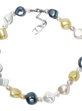 GetEmON原创高级感明星轻奢小众百搭巴洛克珍珠男女锁骨项链