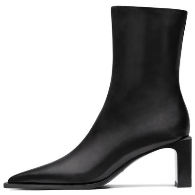 烫牛皮简约舒适方跟巨稳社交女鞋