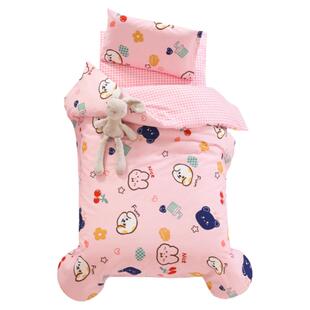小学生午托被子三件套纯棉儿童拼接床品70×170午托被褥六件套女