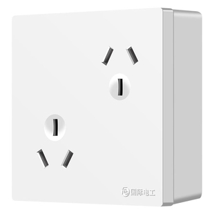 86型明装六孔错位插座10A16A三三插空调热水器86型双三孔开关面板