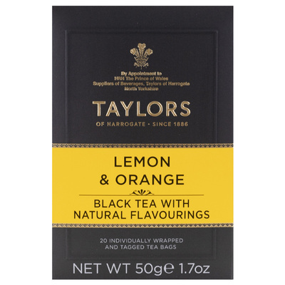 英国进口泰勒茶柠檬香橘红茶茶包