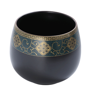 珐琅彩茶渣缸大容量茶洗缸陶瓷茶水废水缸茶台垃圾缸洗茶具盆水盂